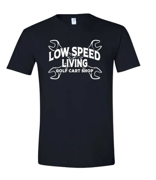 Low Speed Living Golf Cart Shop T-Shirt