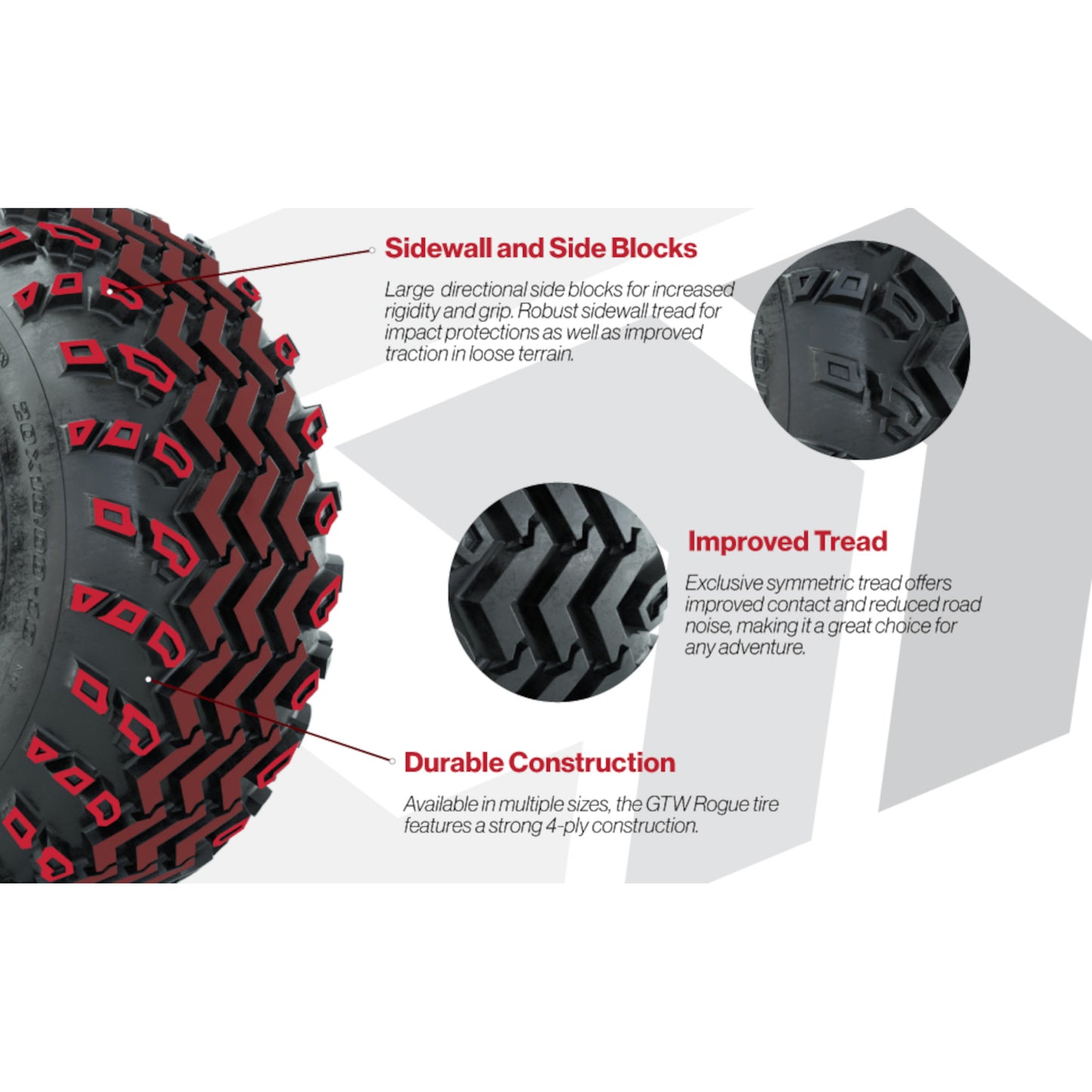 GTW® Reaper Gloss Black 14 in Wheels with 23X10-R14 Rogue All-Terrain Tires - Full Set