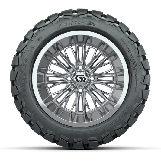 GTW® Viper Chrome 14 in Wheels with 22X10-14 Timberwolf All-Terrain Tires - Full Set