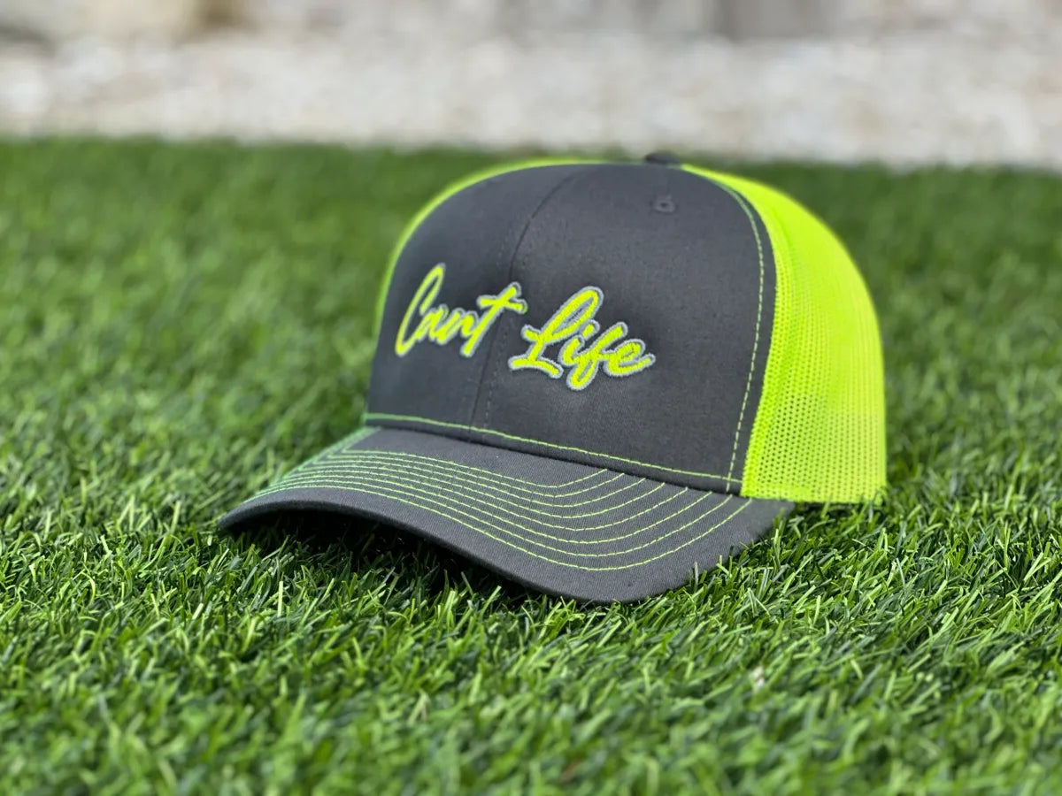 Cart Life Script Logo Hat - Neon Yellow