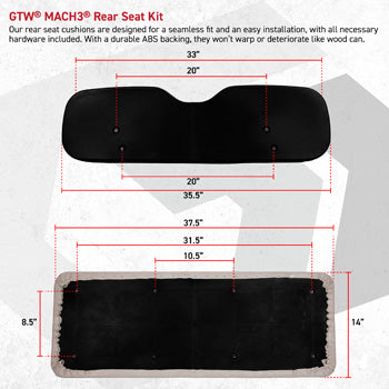 Club Car Precedent-Onward-Tempo - GTW® Mach 3 Rear Seat Kit - Pick Color