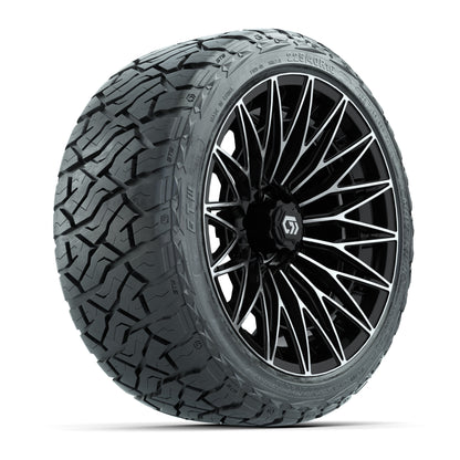 GTW® Blur Black/Machined 16 in Wheels with 225/40-R16 Maverick Street Tires - Full Set