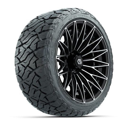 GTW® Blur Black/Machined 16 in Wheels with 225/40-R16 Maverick Street Tires - Full Set