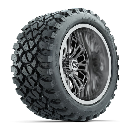 GTW® Viper Chrome 14 in Wheels with 23X10-R14 Nomad Steel Belt Radial All-Terrain Tires - Full Set