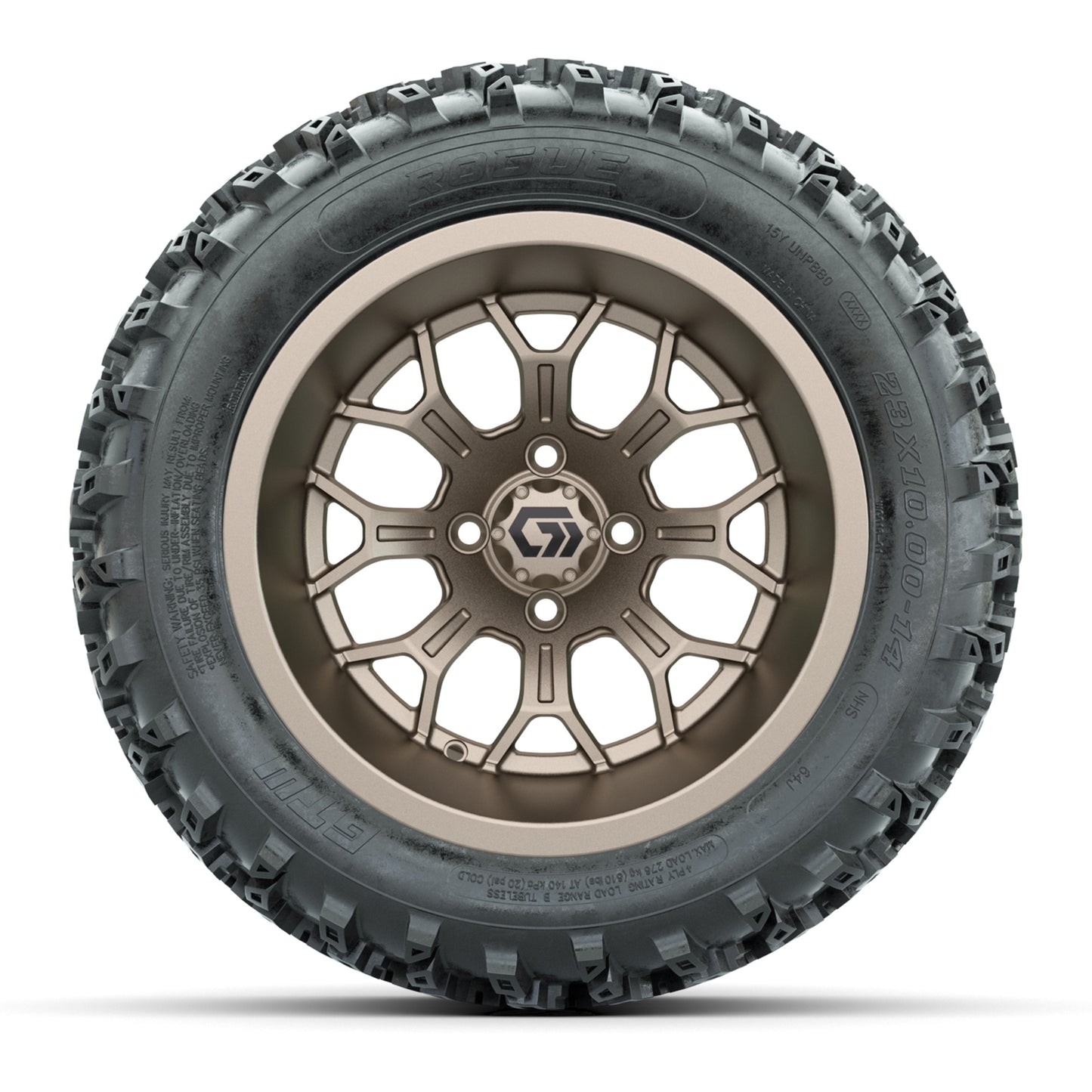 GTW® Assault Matte Bronze 14 in Wheels with 23X10-R14 Rogue All-Terrain Tires - Full Set