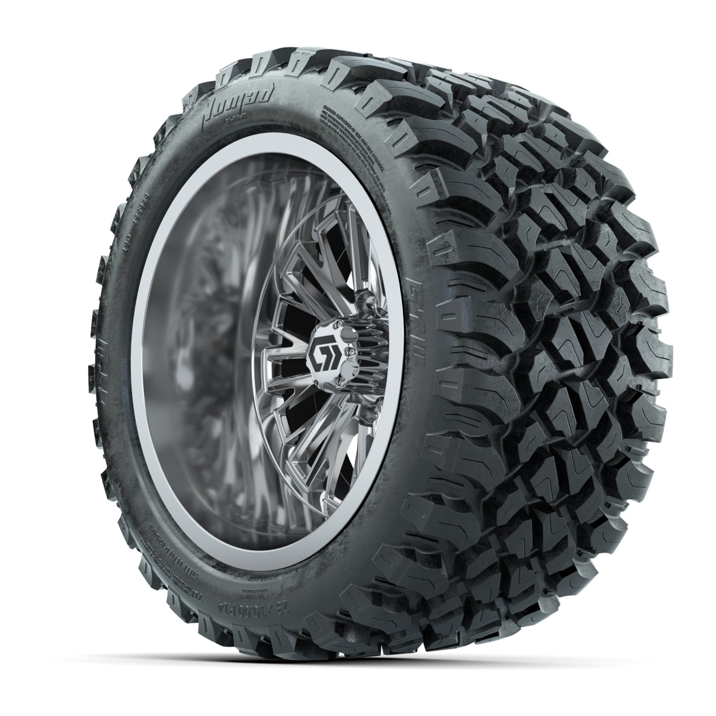 GTW® Viper Chrome 14 in Wheels with 23X10-R14 Nomad Steel Belt Radial All-Terrain Tires - Full Set
