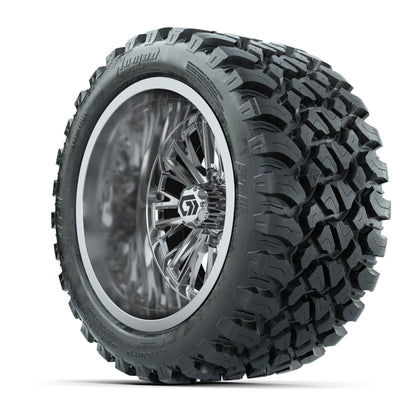 GTW® Viper Chrome 14 in Wheels with 23X10-R14 Nomad Steel Belt Radial All-Terrain Tires - Full Set