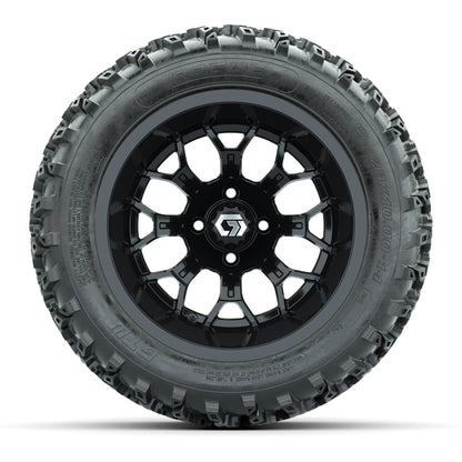 GTW® Assault Gloss Black 14 in Wheels with 23X10-R14 Rogue All-Terrain Tires - Full Set