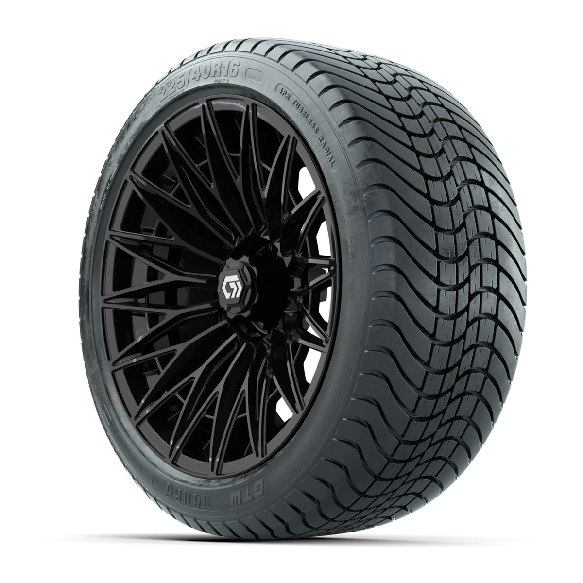 GTW® Blur Gloss Black 16 in Wheels with 225/40-R16 Mamba Street Tires - Full Set