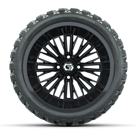 GTW® Viper Gloss Black 15 in Wheels with 23X10-R15 Nomad Steel Belted Radial All-Terrain Tires - Full Set