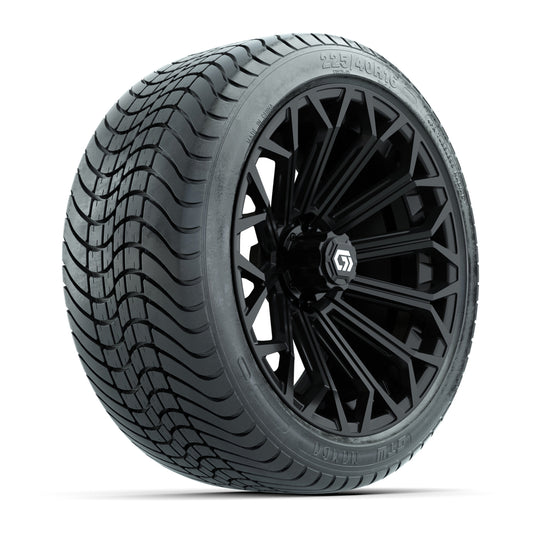 GTW® Phantom Gloss Black 16 in Wheels with 225/40-R16 Mamba Street Tires - Full Set