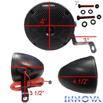 INNOVA 4-Channel Mini Amp Stereo with Bluetooth and Speakers
