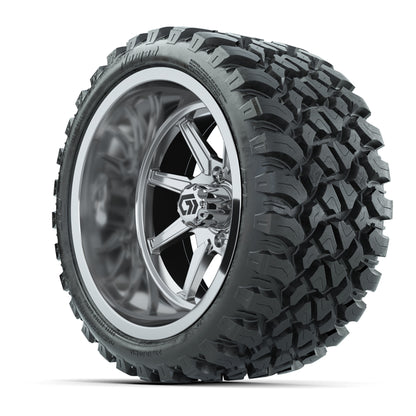 GTW® Reaper Chrome 15 in Wheels with 23X10-R15 Nomad Steel Belted Radial All-Terrain Tires - Full Set