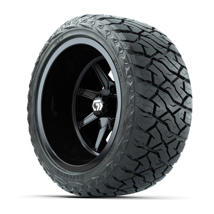 GTW® Reaper Gloss Black 14 in Wheels with 23X10-R14 Maverick Steel Belted Radial All-Terrain Tires - Full Set