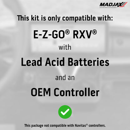 MadJax® Kinect™ Display Screen Kit for A/C motor EZGO RXV with Lead Acid Battery Setup