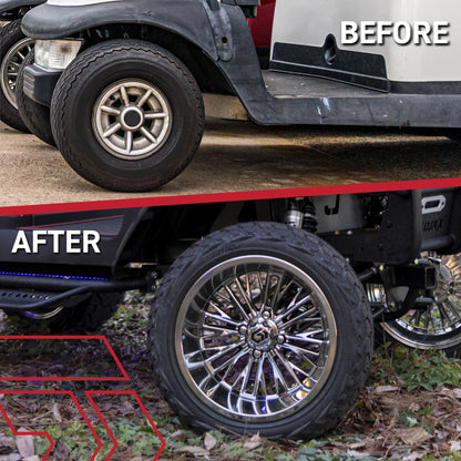 GTW® Viper Gloss Black 15 in Wheels with 23X10-R15 Maverick Steel Belted Radial All-Terrain Tires - Full Set