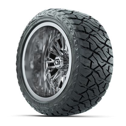 GTW® Viper Chrome 14 in Wheels with 23X10-R14 Maverick Steel Belted Radial All-Terrain Tires - Full Set