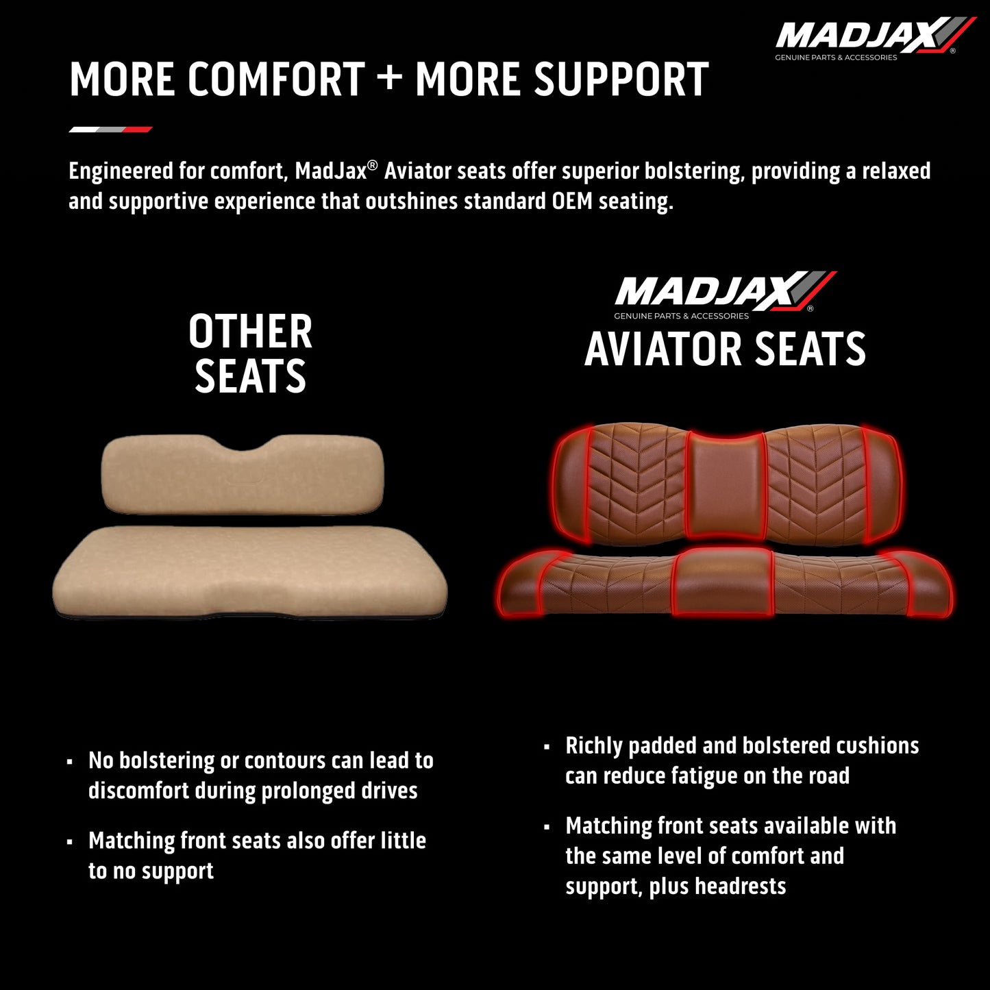 MadJax Aviator Genesis 250/300 Rear Seat Cushions - Select Color