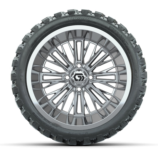 GTW® Viper Chrome 15 in Wheels with 23X10-R15 Nomad Steel Belted Radial All-Terrain Tires - Full Set