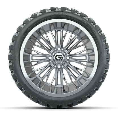 GTW® Viper Chrome 15 in Wheels with 23X10-R15 Nomad Steel Belted Radial All-Terrain Tires - Full Set