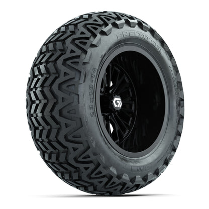 GTW® Viper Gloss Black 14 in Wheels with 23X10-14 Predator All-Terrain Tires - Full Set