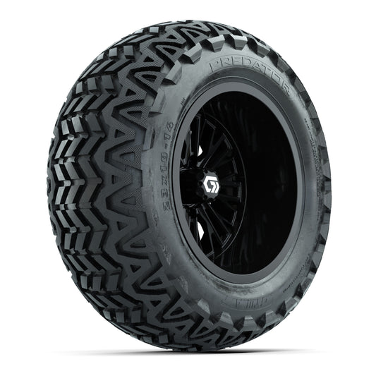GTW® Viper Gloss Black 14 in Wheels with 23X10-14 Predator All-Terrain Tires - Full Set