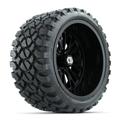 GTW® Viper Gloss Black 15 in Wheels with 23X10-R15 Nomad Steel Belted Radial All-Terrain Tires - Full Set
