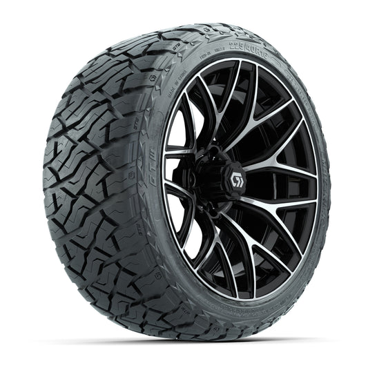 GTW® Monaco Black/Machined 16 in Wheels with 225/40-R16 Maverick Street Tires - Full Set