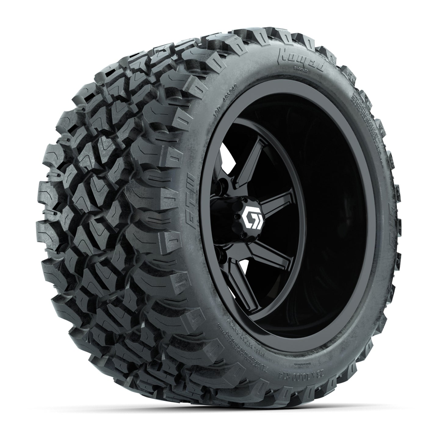 GTW® Reaper Gloss Black 14 in Wheels with 23X10-R14 Nomad Steel Belt Radial All-Terrain Tires - Full Set