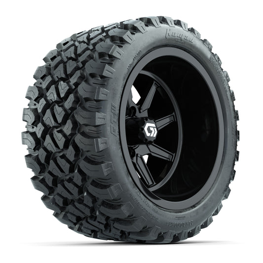 GTW® Reaper Gloss Black 14 in Wheels with 23X10-R14 Nomad Steel Belt Radial All-Terrain Tires - Full Set