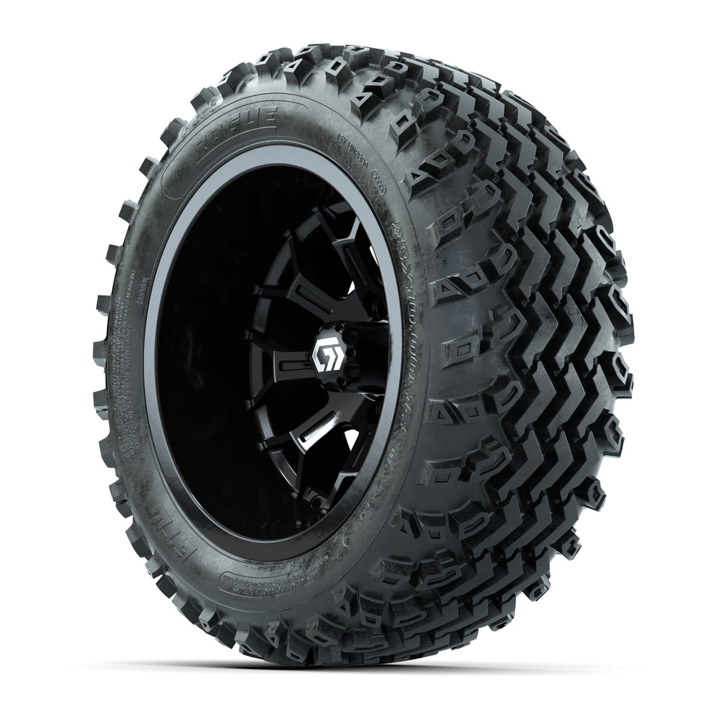 GTW® Assault Gloss Black 14 in Wheels with 23X10-R14 Rogue All-Terrain Tires - Full Set