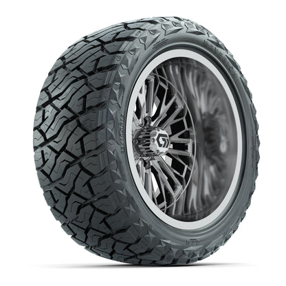 GTW® Viper Chrome 15 in Wheels with 23X10-R15 Maverick Steel Belted Radial All-Terrain Tires - Full Set