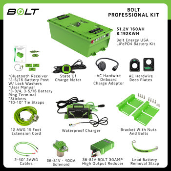 EZGO 48V 160AH Bolt Energy Lithium Battery Kit