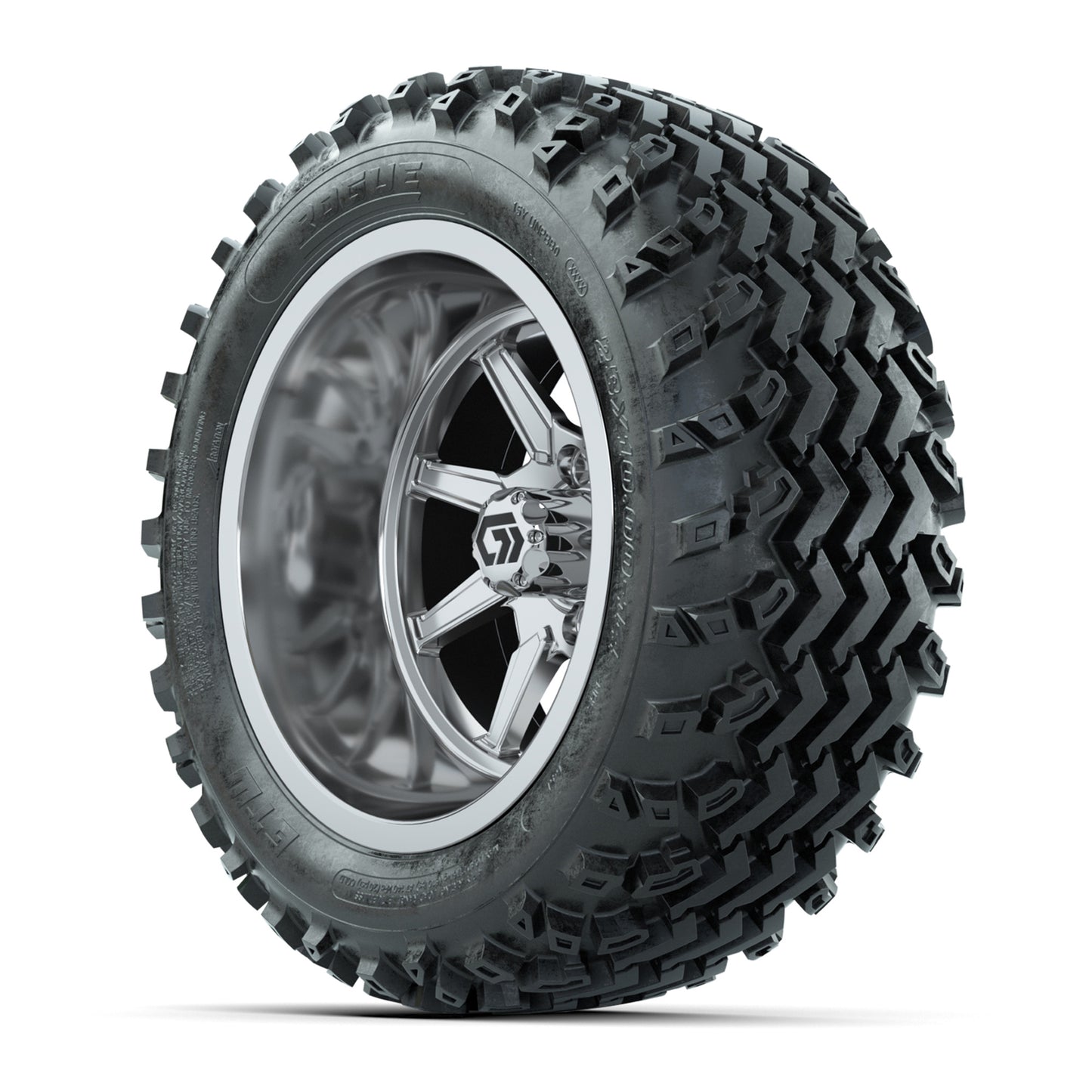 GTW® Reaper Chrome 14 in Wheels with 23X10-R14 Rogue All-Terrain Tires - Full Set