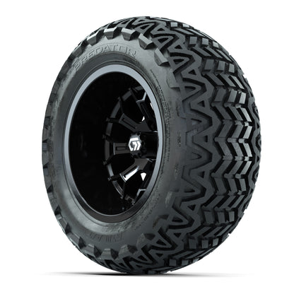 GTW® Assault Gloss Black 14 in Wheels with 23X10-14 Predator All-Terrain Tires - Full Set