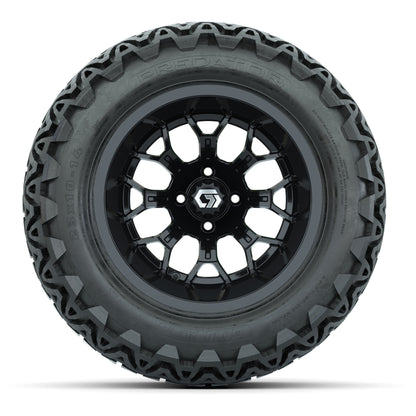 GTW® Assault Gloss Black 14 in Wheels with 23X10-14 Predator All-Terrain Tires - Full Set