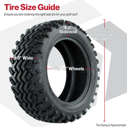 GTW® Reaper Chrome 14 in Wheels with 23X10-R14 Rogue All-Terrain Tires - Full Set