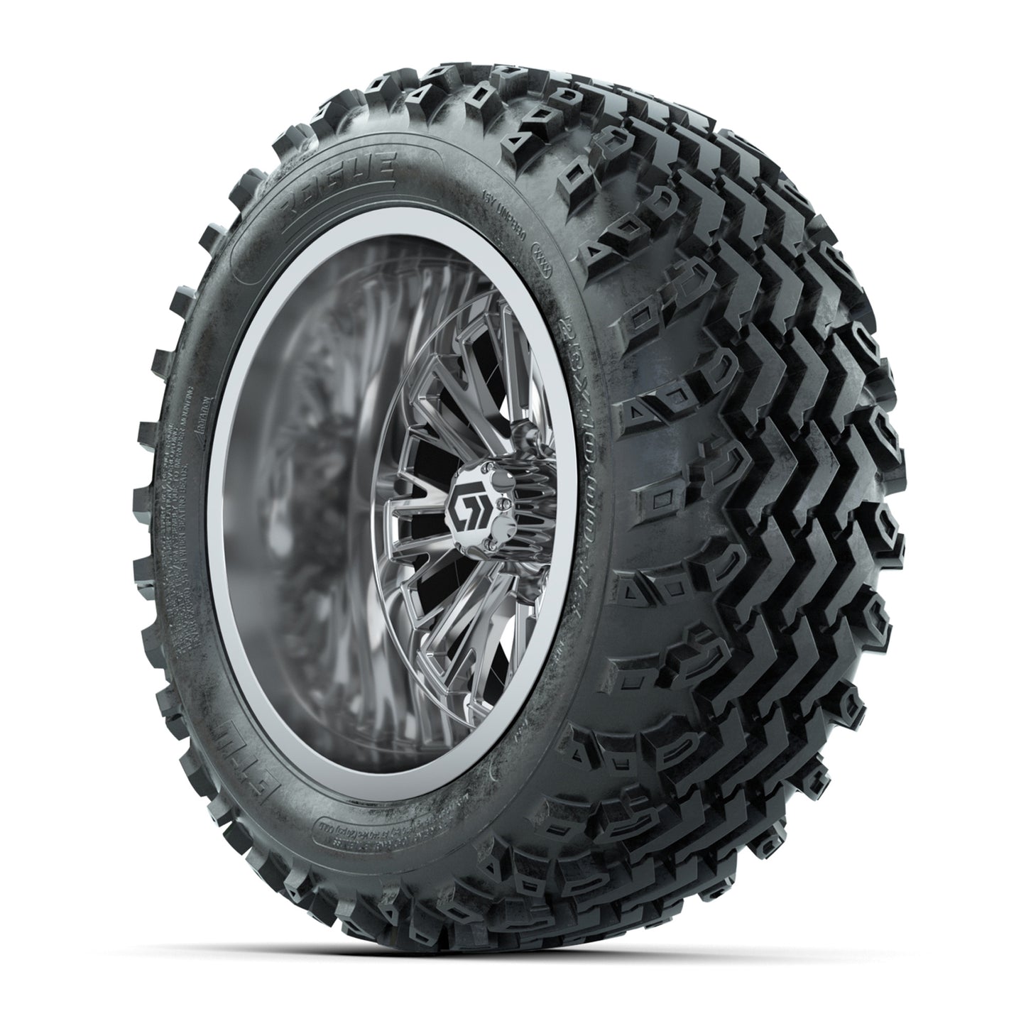 GTW® Viper Chrome 14 in Wheels with 23X10-R14 Rogue All-Terrain Tires - Full Set