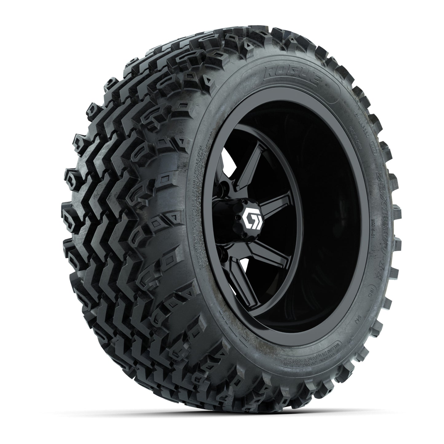 GTW® Reaper Gloss Black 14 in Wheels with 23X10-R14 Rogue All-Terrain Tires - Full Set