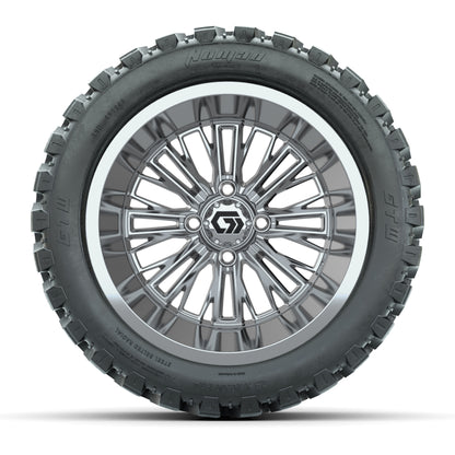 GTW® Viper Chrome 14 in Wheels with 23X10-R14 Nomad Steel Belt Radial All-Terrain Tires - Full Set