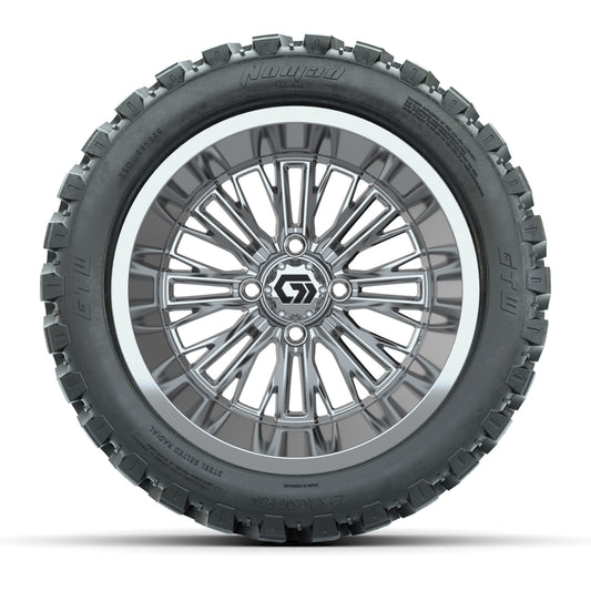 GTW® Viper Chrome 14 in Wheels with 23X10-R14 Nomad Steel Belt Radial All-Terrain Tires - Full Set