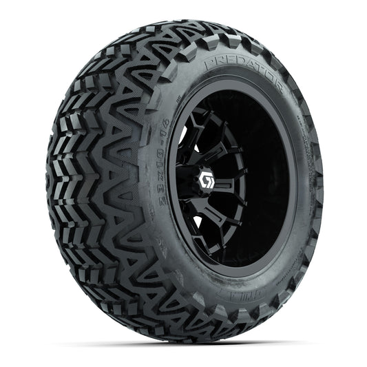 GTW® Assault Gloss Black 14 in Wheels with 23X10-14 Predator All-Terrain Tires - Full Set