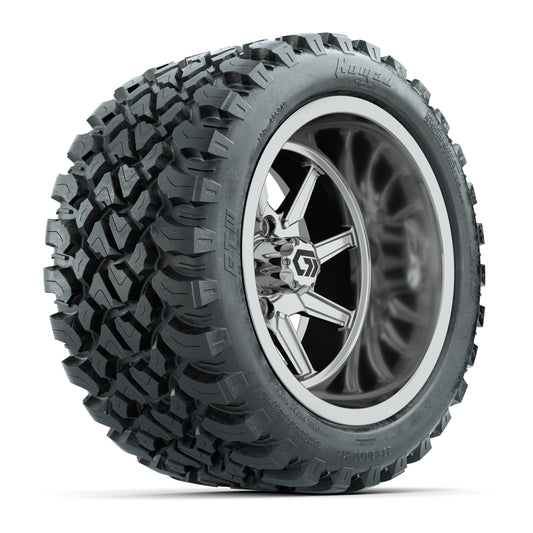GTW® Reaper Chrome 14 in Wheels with 23X10-R14 Nomad Steel Belt Radial All-Terrain Tires - Full Set