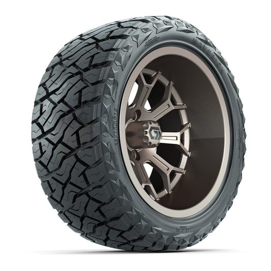 GTW® Assault Matte Bronze 15 in Wheels with 23X10-R15 Maverick Steel Belted Radial All-Terrain Tires - Full Set