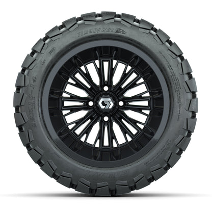 GTW® Viper Gloss Black 14 in Wheels with 22X10-14 Timberwolf All-Terrain Tires - Full Set