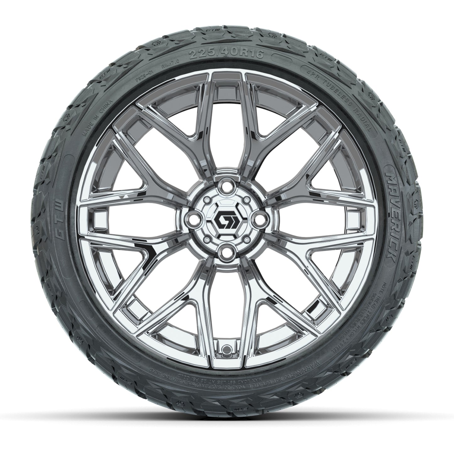 GTW® Monaco Chrome 16 in Wheels with 225/40-R16 Maverick Street Tires - Full Set