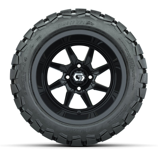 GTW® Reaper Gloss Black 14 in Wheels with 22X10-14 Timberwolf All-Terrain Tires - Full Set