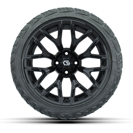GTW® Monaco Gloss Black 16 in Wheels with 225/40-R16 Maverick Street Tires - Full Set