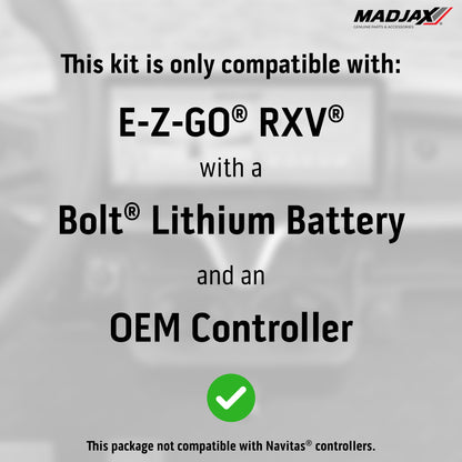 MadJax® Kinect™ Display Screen Kit for A/C motor EZGO RXV with Bolt Battery Setup