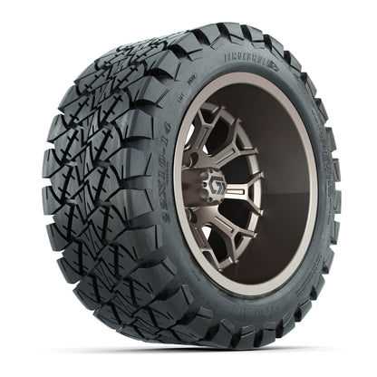GTW® Assault Matte Bronze 14 in Wheels with 22X10-14 Timberwolf All-Terrain Tires - Full Set